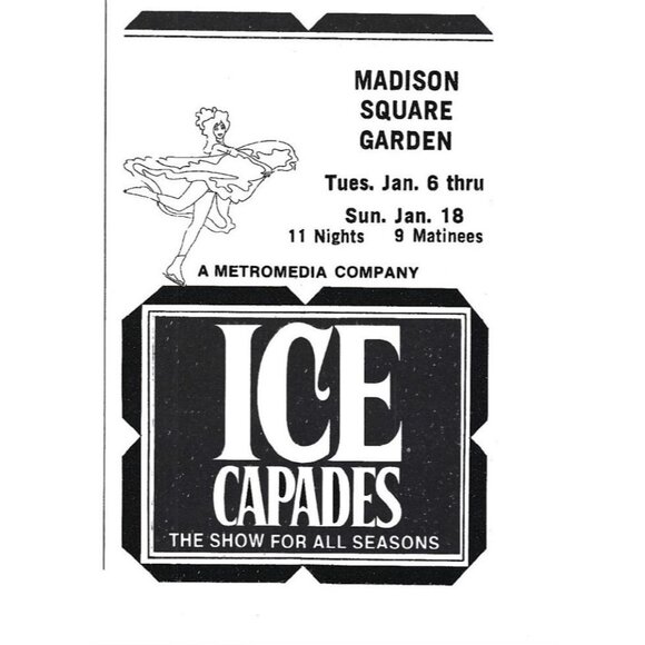 Ice Capades Madison Square Gardens Advertisement 1970s Vintage Print Ad 9 in - Picture 1 of 2